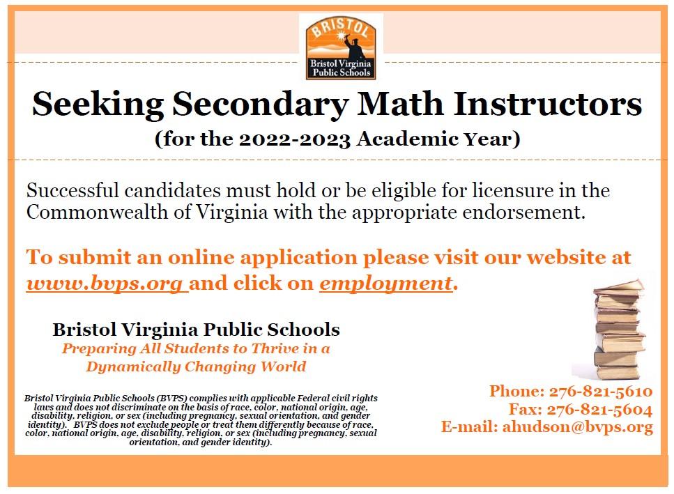 Secondary Math Positions