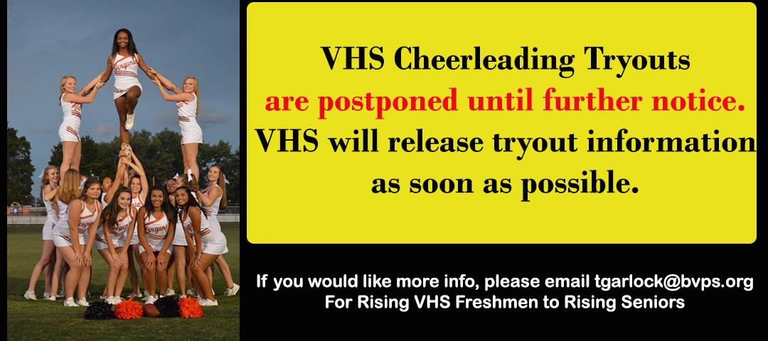 VHS Cheerleading Tryouts postponed